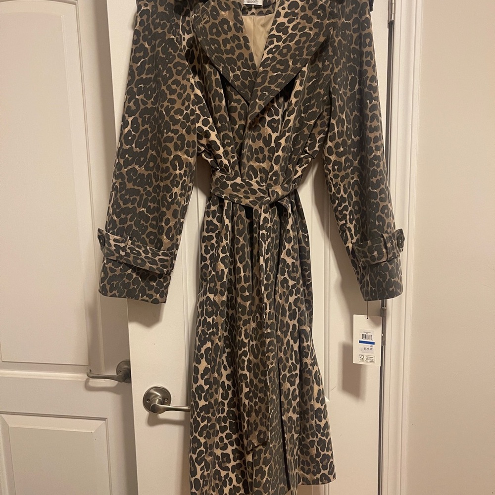DKNY Animal Print Trench Coat
